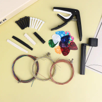 48 cái/Bộ Acoustic Guitar phụ kiện Kit Capo Strings Picks Winder cầu pins saddles tất cả-trong-một g