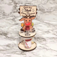Christmas Funny Cartoon Bottle Rack Elk Penguin Santa Claus Mini Liquor Bottle Holder Festival Theme for Kitchen Bar Accessories