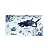 Natural69 CocoMarine系列 長方形淺盤 陶瓷盤 菜盤 沙拉盤 水果盤 海中鯨鯊 日本製【$199超取免運】