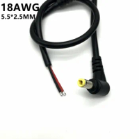 18AWG 90 Degree Double Elbow DC Power 5.5 x 2.1mm / 2.5mm Male Plug T o single Cable Right Angled 10A high power 0.3M 0.5m 1m