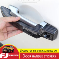 For Toyota FJ Cruiser Door Handle Stickers FJ Outside Door Handle Stickers Cruiser Carbon Fiber Texture Door Handle Protector