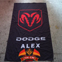 dodge alex logo flag,Blue dodge alex car racing club flag, 90*150CM polyster banner,flag king