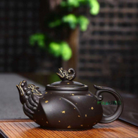 450毫升大容量紫砂壺石黃龍頭老大茶壺撒金茶壺收藏石黃壺 Misaki精品