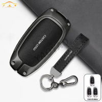 Zinc Alloy Leather Key Cases Holder Cover for Hyundai Santa Fe Tucson 2022 NEXO NX4 Atos Solaris Prime2021 Car Key Accessories