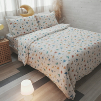 [ 白堊紀 ]  二層紗 床包 兩用被組 台灣製造 純棉材質 棉床本舖 雙層紗 夏日透氣床包