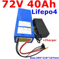 72V 40Ah Lifepo4 Lithium battery BMS 24S for 3000W 5000W 6000W electric motorcycle scooter Ebike balance car EV + 5A charger