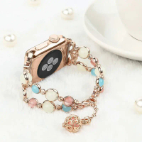 Luminous beads bracelet for Apple Watch 7 8 41mm 45mm band woman jewelry strap fit iWatch 6 Se 5 4 4