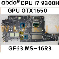For MSI GF63 MS-16R3 Laptop Motherboard. MS-16R31 CPU I7 9750H GPU GTX1650 DDR4 100% test work