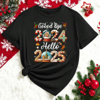 CNY 2025 Snake Year Tshirt CNY Happy Chinese New Year &Merry Christmas Family Tee Couple Wear Short 