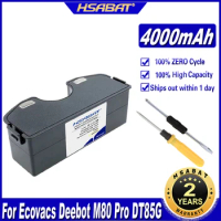 HSABAT DT85G DT85 4000mAh Battery for ECOVACS Deebot DT85G DT85 DT83G DM81 Robot Vacuum Cleaner Sweeper Batteries