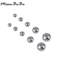 100pc 2/3/4/5/6/ 8mm Stainless Steel Loose Beads Spacer Beads For Jewelry DIY Making Round Ball Beads Findings