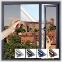 2/3/5M One Way Window Film Self-adhesive Window Tint Sticker for Home Daytime Privacy Protect Anti Sun UV Film Mirror for Glass