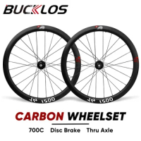 BUCKLOS YN1500 Carbon Fiber Wheels 700C Centerlock Disc Brake Road Bike Carbon Wheelset 45/50/57mm Road Bicycle Rims Thru Axle