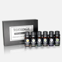 6 in 1 Essential Oil Natural Lavender Mint Orange Lemongrass Peppermint Eucalyptus Scent For Humidifier Diffuser Black Gift Set