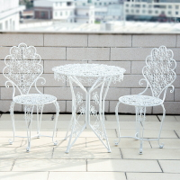 陽台組合三件套下午茶室外花園白色戶外桌椅露營生日歐式婚禮派對 全館免運