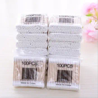 100pcs/bag Cotton Swab Bamboo Cotton Bud Micro Brush Ear Stick Reusable Cotton Swab Cotton Swab Fungus Cleaning Tool