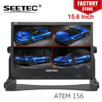 SEETEC ATEM156 15.6 Inch Live Streaming Broadcast Director Monitor with 4 HDMI Input Output Quad Split Display for ATEM Mini