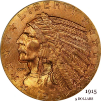 United States Of America 1915 1915 S Five 5 Dollars USA Liberty Eagle US Gold Replica Coin Brass Metal Copy Coins
