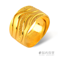 預購 福西珠寶 買一送珠寶盒9999黃金戒指 飛行日記戒指 寬版男戒(金重5.01錢+-0.03錢)
