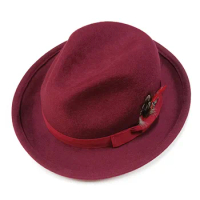 Fashionable Soft Woolen Hats Wool Flanged Fedora Hat Ferguson Fedora Hat Church Woolen Caps Fedora Hats for Men Women