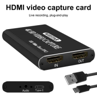 Capture card, HDMI game capture card switch 4K input, video capture card for streaming video recording 1080P 60FPS output