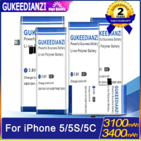 GUKEEDIANZI Lithium Battery For Apple iPhone 5 /5S/ 5C/ I5/ I5S Replacement Batteries Internal Phone Bateria 3400mAh