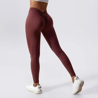 New V Back Leggings for Women Workout High Waist Side Pockets Yoga