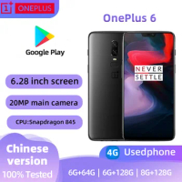 Oneplus 6 Mobile Phone 4G 6.28" 8GB RAM 128GB Dual SIM Card Screen Snapdragon 845 Android Original Used Phone