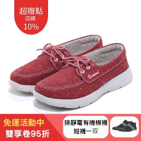 【Ustini】我挺你健康鞋 雨天也不怕超輕量 防水走路鞋-綁帶-UWX2002RDG(緋紅)