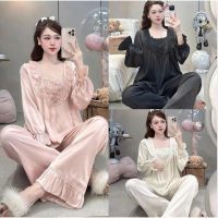 🤩Free shipping🤩[MẪU THU ĐÔNG] Bộ Đồ Ngủ Nữ JUSOKA Pijama Dài Tay Lụa Latin Cao Cấp Siêu Xinh LT27 Dễ