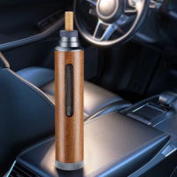 Car Ashtray Walnut Filter Ashtray Portable Cigarette Holder for Outdoor Indoor Car Smoking Soot Cover Smoking Accessory