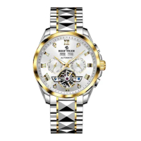 Reef Tiger Men Automatic Watch 42mm Luxury Mechanical Wristwatch 50M Waterproof Luminous Skeleton Dial Year,Month,Week,Date