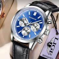 2024 LIGE New Casual Watches Men Luxury Brand Clock Male Sport Watch Man Waterproof Leather Quartz Wristwatch Relojes Hombre+Box