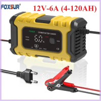 COD Bộ sạc ắc quy thông minh FOXSUR 12V 6A FBC1206D 4AH - 120AH khử sunfat và tự động ngắt