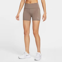 【NIKE 耐吉】緊身短褲 女 運動褲 瑜珈 AS W NK DF SWIFT HR 4IN SHORT 棕 HJ2259-233