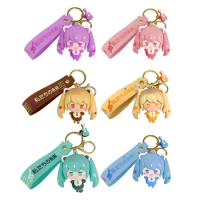 Cute Anime Figure Pendant Keyring Kawaii Hatsune Miku Keychains Couple Car Bag Keyring 3D Cute Doll Toys Key Chain Birthday Gift