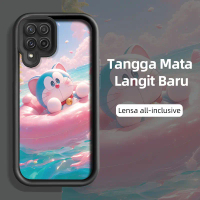 Casing Hp Untuk Samsung Galaxy A22 M22 Case Hp Pola Kucing Biru Lucu Cesing Ponsel Silikon lembut Ca