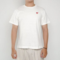 Kaos HUMAN MADE RED EMBROIDERY WHITE TSHIRT 100% ORIGINAL