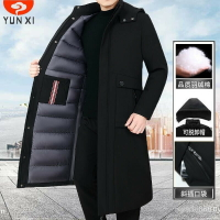冬季男棉衣過膝棉服爸爸裝棉襖加長加厚長版羽絨棉外套中青年 保暖 防寒 羽絨外套連帽888 SOPE