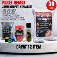 JAMU MERPATI HERCULES DAPAT 12 ITEM. SERABUT GRIT JAMU SHAMPO TELOR RING JEPIT