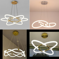 【優選百貨】餐廳燈 北歐簡約現代創意個性圓圈環形LED大氣咖啡廳吧臺 吊燈
