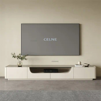 Italian Light Luxury Glass Desktop TV Cabinet Modern Wooden Tv Console Furniture Home Small Apartment Living Room Floor Tv Stand