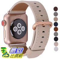 JSGJMY適用Iwatch 真皮環路更換錶帶適用iWatch 4系列 淺棕色系列 金扣 [美國代購]