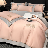 Long-staple Cotton Premium 100 100% Cotton Luxury Embroidered Four-Piece Set Bed Sheet Duvet Cover H