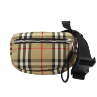 【二手名牌BRAND OFF】BURBERRY 巴寶莉 棕色格紋帆布 胸包 腰包 80144201
