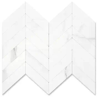 10pcs Herringbone Wall Tiles Statuario White Marble 3D Peel and Stick Tile Stick on Backsplash Kitchen Self Adhesive Sticker