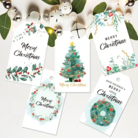 50PCS Christmas Tag Greeting Card Christmas Gift Bag Gift Box Decoration Message Card Blessing Card Tag
