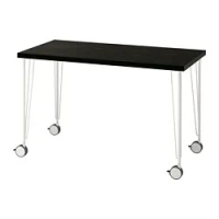 meja, hitam-cokelat/putih, 120x60 cm