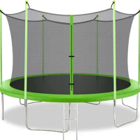 Trampoline with Enclosure Net Outdoor Jump Rectangle Trampoline - ASTM Approved-Combo Bounce Exercise Trampoline