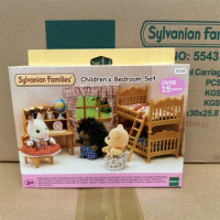 Genuine Sylvanian Families forest blind bag doll clothes Villa capsule toy furniture Desk double bed